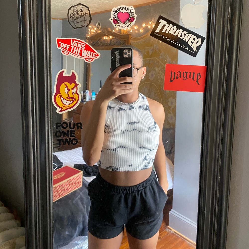 Tie dye racer back style crop top